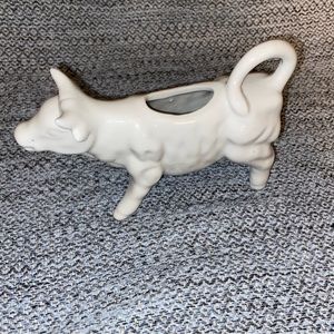 Vintage KNOBLER Porcelain White Cow Bull Creamer VGC Taiwan Planter